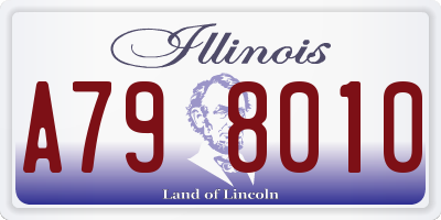 IL license plate A798010