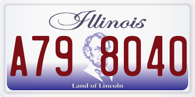 IL license plate A798040