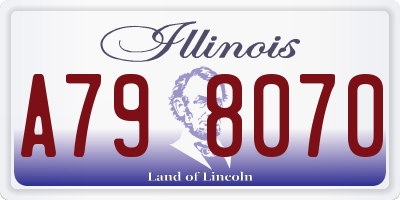 IL license plate A798070