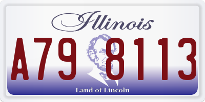 IL license plate A798113