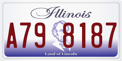 IL license plate A798187