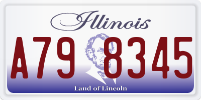 IL license plate A798345