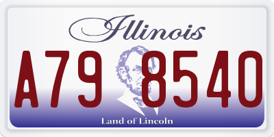 IL license plate A798540