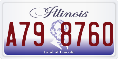 IL license plate A798760