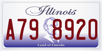 IL license plate A798920