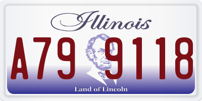 IL license plate A799118