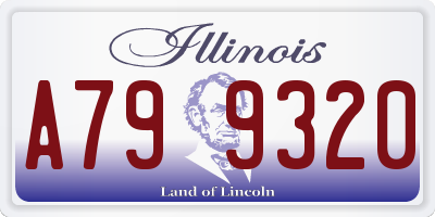 IL license plate A799320