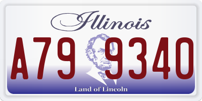 IL license plate A799340