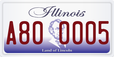 IL license plate A800005