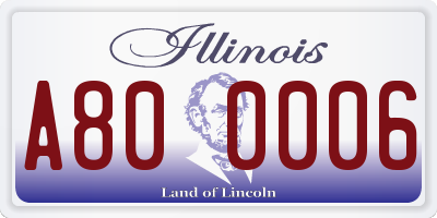 IL license plate A800006