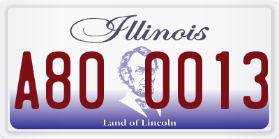IL license plate A800013
