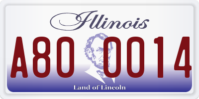 IL license plate A800014
