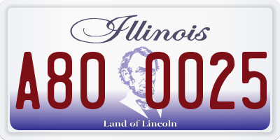 IL license plate A800025