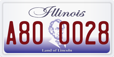 IL license plate A800028
