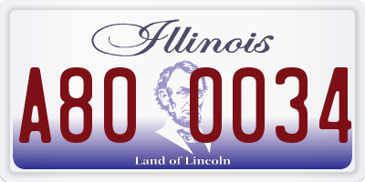 IL license plate A800034