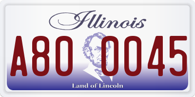 IL license plate A800045