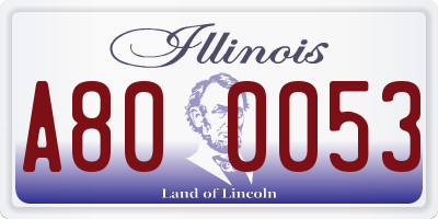 IL license plate A800053