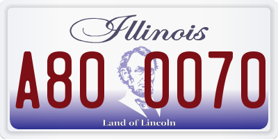 IL license plate A800070