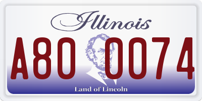 IL license plate A800074
