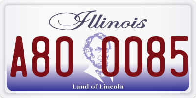 IL license plate A800085