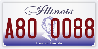 IL license plate A800088