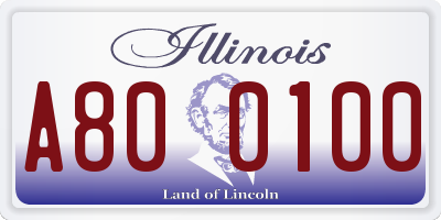 IL license plate A800100