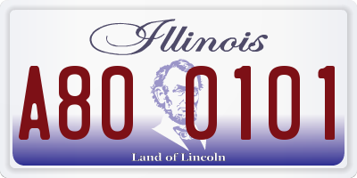 IL license plate A800101