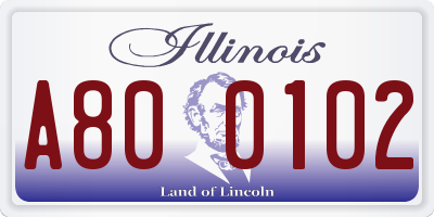 IL license plate A800102