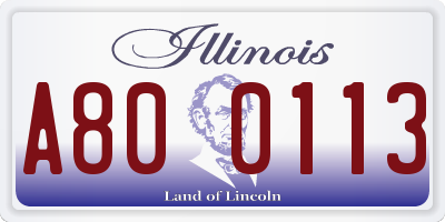 IL license plate A800113
