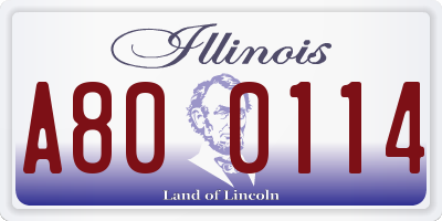 IL license plate A800114