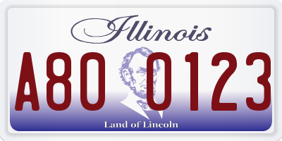 IL license plate A800123
