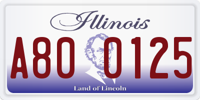 IL license plate A800125