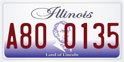 IL license plate A800135