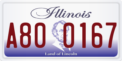 IL license plate A800167