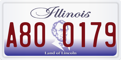IL license plate A800179