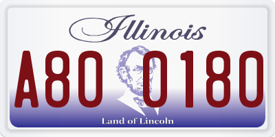 IL license plate A800180