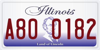 IL license plate A800182