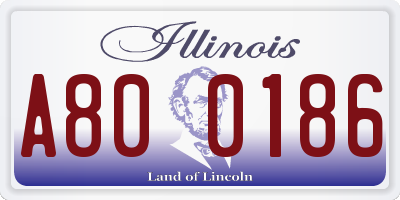IL license plate A800186