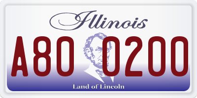 IL license plate A800200