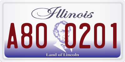 IL license plate A800201