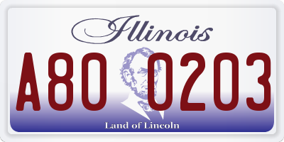 IL license plate A800203