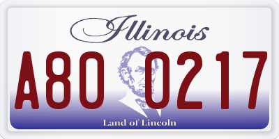 IL license plate A800217