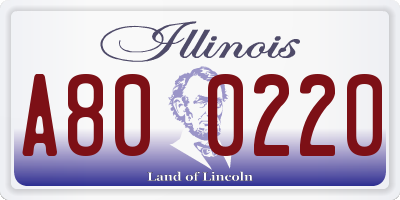 IL license plate A800220