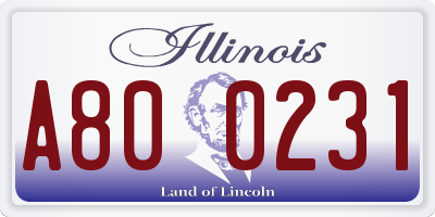 IL license plate A800231