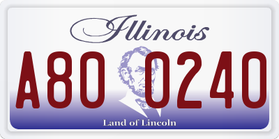 IL license plate A800240