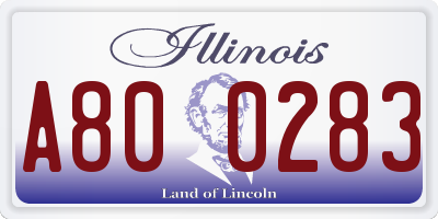 IL license plate A800283