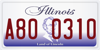 IL license plate A800310