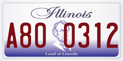 IL license plate A800312