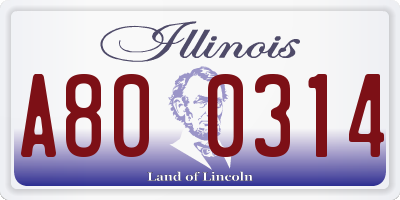 IL license plate A800314
