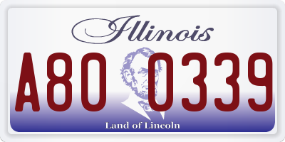 IL license plate A800339